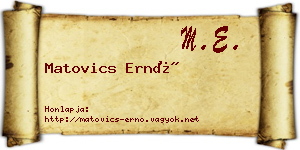Matovics Ernő névjegykártya